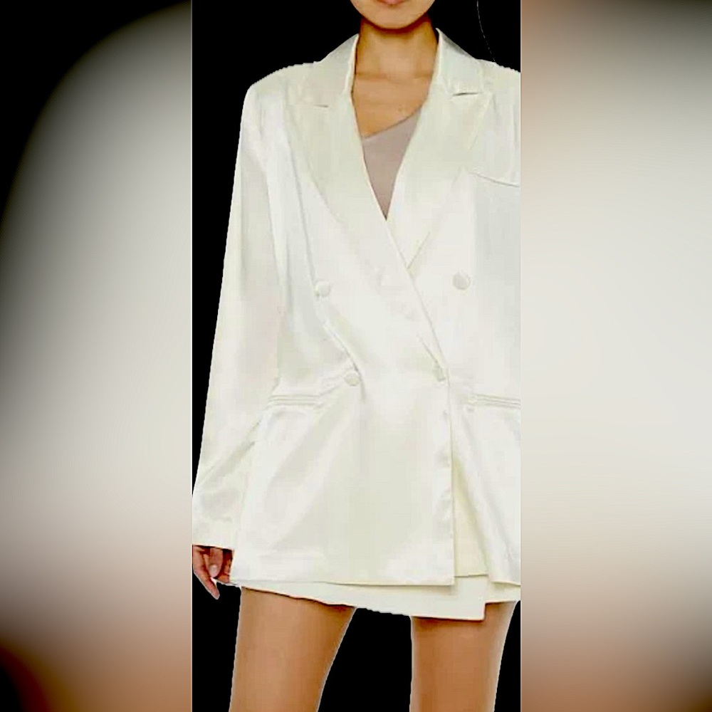 Forever 21 Women's Double-Breasted Satin Style Blazer